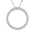14k White Gold 1/2ct TDW Diamond Circle Necklace