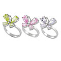 Sterling Silver Cubic Zirconia Butterfly Ring