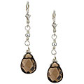 Sterling Silver Smokey Quartz Briolette Earrings