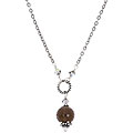 Brown Smoky Quartz Sterling Silver Drop Necklace