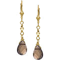 14k Goldfill Smokey Quartz Briolette Earrings