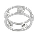 Sterling Silver Cubic Zirconia Band with Bezel Setting