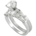 Sterling Silver Round-cut CZ Bridal Ring Set
