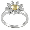 Sterling Silver Two-tone Flower Ring