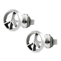 Sterling Silver Peace Sign Stud Earrings