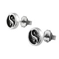 Sterling Silver Yin-Yang Stud Earrings