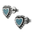 Sterling Silver Turquoise Heart Stud Earrings