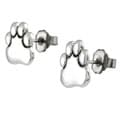 Sterling Silver Paw Print Stud Earrings