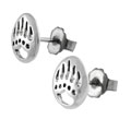 Sterling Silver Bear Claw Cut-out Stud Earrings