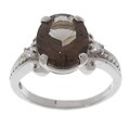 10k White Gold Smokey Quartz Ring