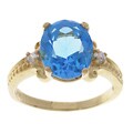 10k Yellow Gold Swiss Blue Topaz Ring