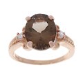 10k Rose Gold Smokey Quartz Ring