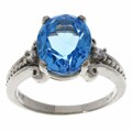10k White Gold Swiss Blue Topaz Ring