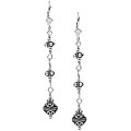 Sterling Silver Balinese-style 3-drop Earrings