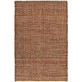 Red and Natural Woven Hemp Rug (8' x 10')