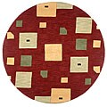 Handmade Elite Contemporary Wool Rug (8' Round)