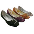 Bamboo by Journee Satin Buckle Flats