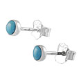 Sterling Silver Bright Blue Stud Earrings