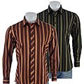Coupe Men's Long-sleeve Striped Dress Shirt