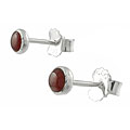 Sterling Silver Red Stud Earrings