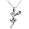 Sterling Silver Fairy Holding Marble Ball Necklace