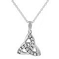 Sterling Silver CZ Accent Celtic Knot Necklace