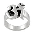 Sterling Silver Ohm Meditation Sign Ring