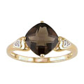 14k Yellow Gold Smokey Quartz Ring