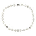FW Pearl Necklace with Silver Discs (11-12mm)