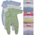 Blue and Yellow Sleep N Play Jammies (Pack of 6)