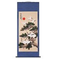 Crane & Pine Chinese Art Wall Scroll Painting