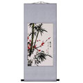 'Bamboo and Plum Flower' Chinese Art Wall Scroll Painting