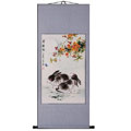 Two Rabbits' Chinese Art Wall Scroll Painting