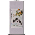 Two Rabbits' Chinese Art Wall Scroll Painting