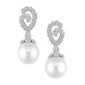 18k Gold Drop South Sea Pearl Earrings (10-11mm)