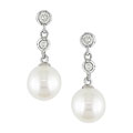 14k Gold FW Round Pearl Earrings (8-9mm)