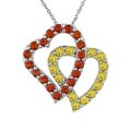 14k White Gold Yellow & Orange Sapphire Necklace