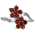 Sterling Silver Two Flowers Garnet Ring (China)