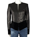 Valentino Roma Leather Jacket with Velour Trim
