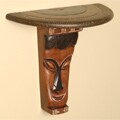 Hand-finished Mask Wall Sconce (Ghana)