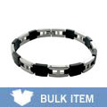 Stainless Steel and Rubber Link Bracelet (Case of 2)