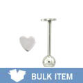 Surgical Steel Heart-shaped Barbell Body Jewelry (Case of 3)