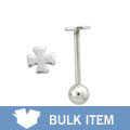 Surgical Steel Cross-shaped Barbell Body Jewelry (Case of 3)