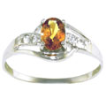Sterling Silver Oval Cut Citrine Ring (China)