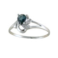 Sterling Silver Pear Shaped Sapphire Ring (China)
