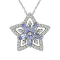 14k White Gold Marquise Tanzanite Star Necklace