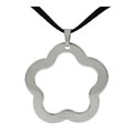 Stainless Steel Polished Clover Cut-out Necklace