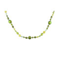 Yellow and Green FW Pearl and Crystal Necklace