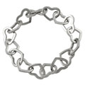 Stainless Steel Squared Hearts Polished Bracelet