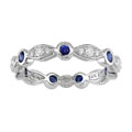 14k Gold Blue Sapphire & Diamond Eternity Band